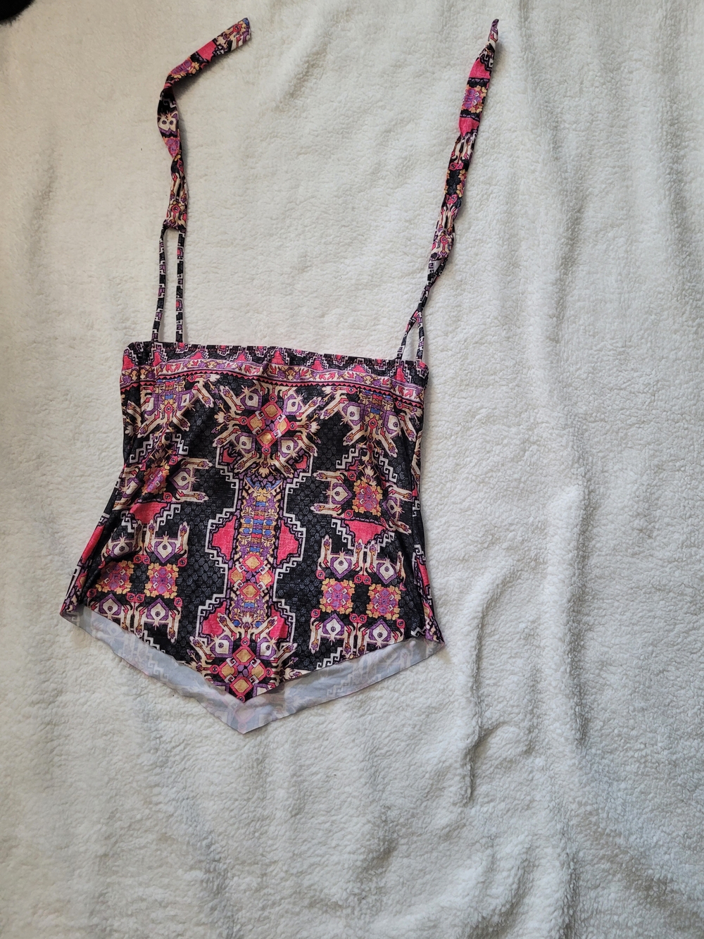 BECCA Pink & Black Printed Spaghetti Strap Camisole
